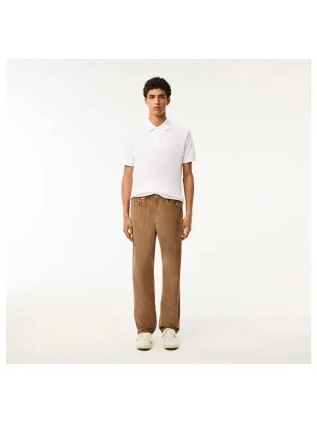 Men s straight fit corduroy pants light brown - LACOSTE - BALAAN 1