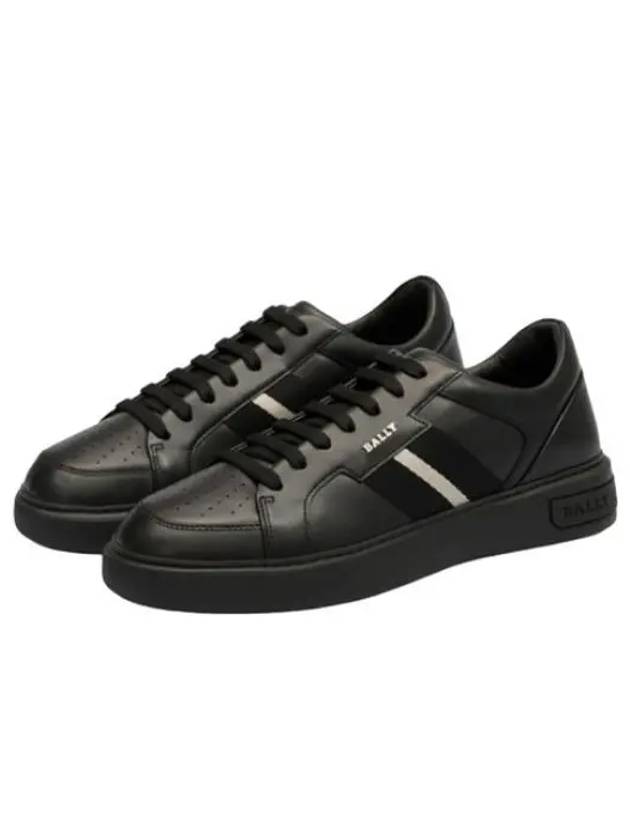 Moony Leather Low Top Sneakers Black - BALLY - BALAAN 2