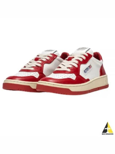 Men's Medalist Low Leather Sneakers White Red - AUTRY - BALAAN 2