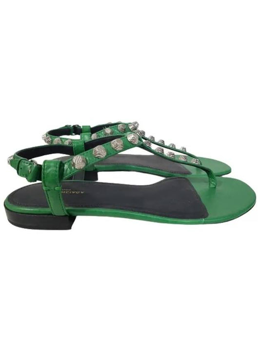 Stud Strap Sandals Green - BALENCIAGA - BALAAN 1