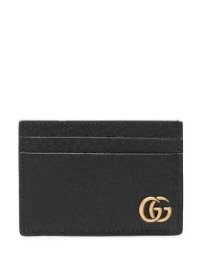 GG Marmont Leather Card Wallet Black - GUCCI - BALAAN 2