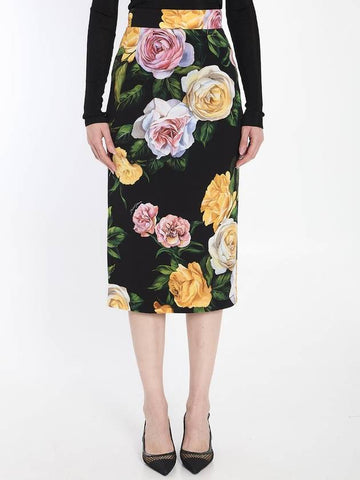 Floral pencil skirt - DOLCE&GABBANA - BALAAN 1