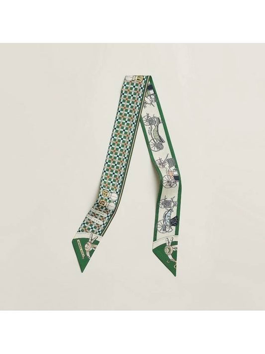 Les Voitures Nouvelles Twilly Scarf Green - HERMES - BALAAN 1