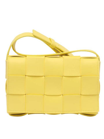 Cassette Intrecciato Small Cross Bag Yellow - BOTTEGA VENETA - BALAAN 1