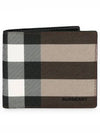 Check Leather International Bifold Wallet Dark Birch Brown - BURBERRY - BALAAN 2