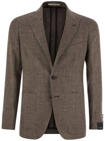 Linen and virgin wool jacket - TAGLIATORE - BALAAN 1