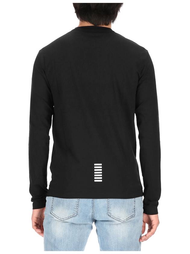 Ea7 Logo Print Long Sleeve T-Shirt Black - EMPORIO ARMANI - BALAAN.