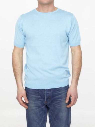 Light-Blue Cotton Jumper - JOHN SMEDLEY - BALAAN 1