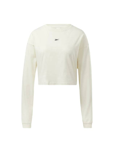 Women's Classic Cropped Long Sleeve T-Shirt White - REEBOK - BALAAN 1