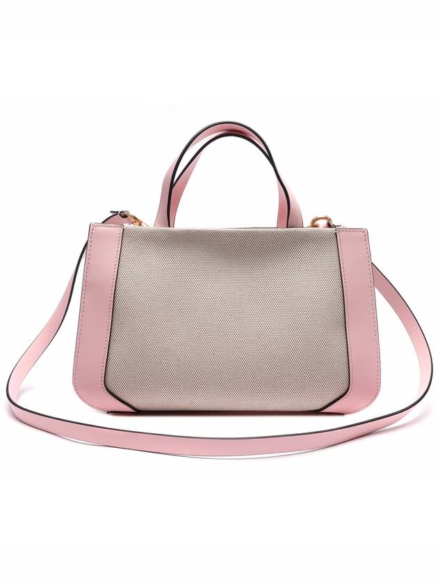 Signature V Logo Bicolor Tote Bag Beige Pink - VALENTINO - BALAAN 5