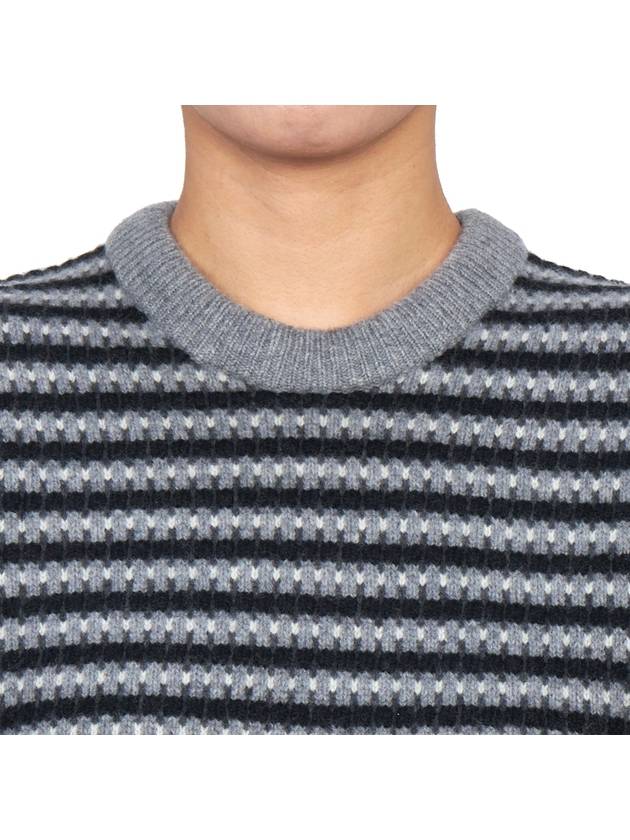 Striped Jacquard Wool Knit Top Grey - JW ANDERSON - BALAAN 8