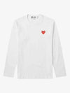 Red Heart Wappen Long Sleeve T-Shirt White - COMME DES GARCONS - BALAAN 3