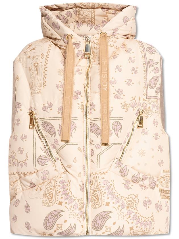 Khrisjoy Down Vest With Paisley Print, Women's, Cream - KHRISJOY - BALAAN 1