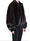 Logo Bomber Eco Fur Jacket Brown - DSQUARED2 - BALAAN 9