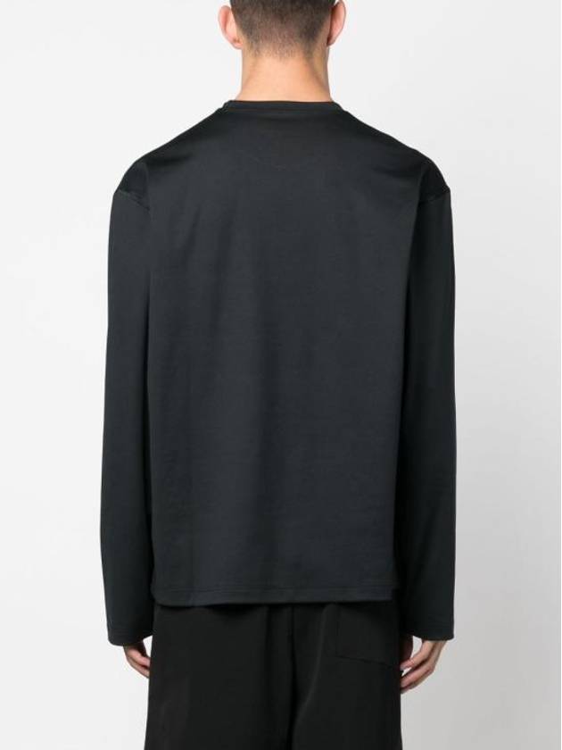 Logo Crew Neck Long Sleeve T-Shirt Black - JIL SANDER - BALAAN 5