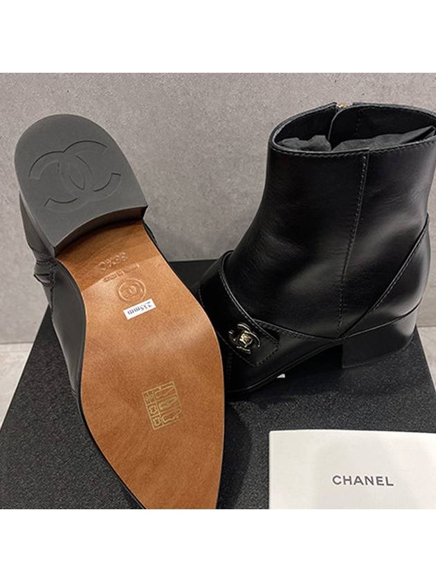 Women's boots ankle strap CC turnlock gold plated - CHANEL - BALAAN 8