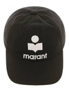 Tyron Logo Cotton Ball Cap Black - ISABEL MARANT - BALAAN 3