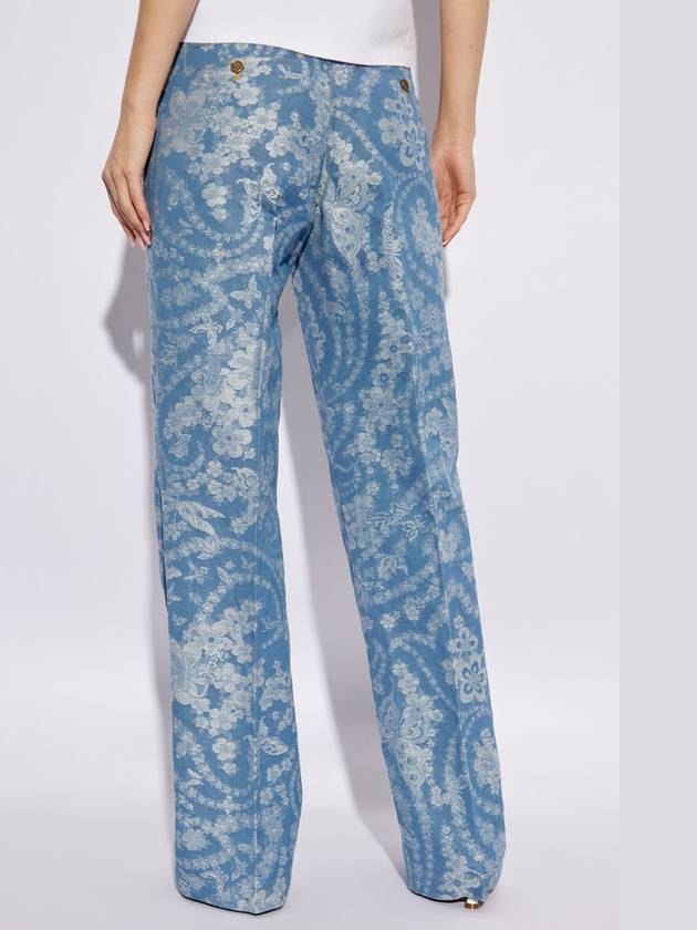 Etro Trousers With Decorative Pattern, Women's, Blue - ETRO - BALAAN 4