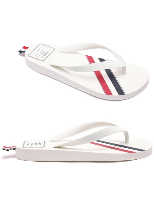 Three Stripe Flip Flops White - THOM BROWNE - BALAAN 3