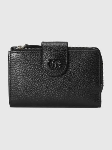 GG Marmont Card Case Black Leather 72368517WEF1000 - GUCCI - BALAAN 1