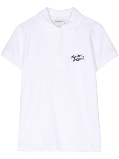 Handwriting Regular Fit Cotton Polo Shirt White - MAISON KITSUNE - BALAAN 2