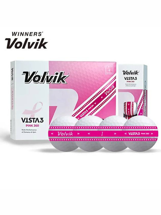 Golf Ball Pink Track Vista 3 360 Edition 1 Dozen 12 Balls - VOLVIK - BALAAN 1