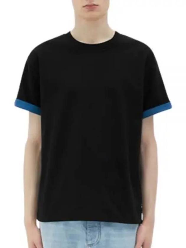 Double Layer Cotton Short Sleeve T-Shirt Black - BOTTEGA VENETA - BALAAN 2