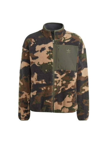 Camo Reversible Fleece Zip-Up Jacket Green - ADIDAS - BALAAN 1