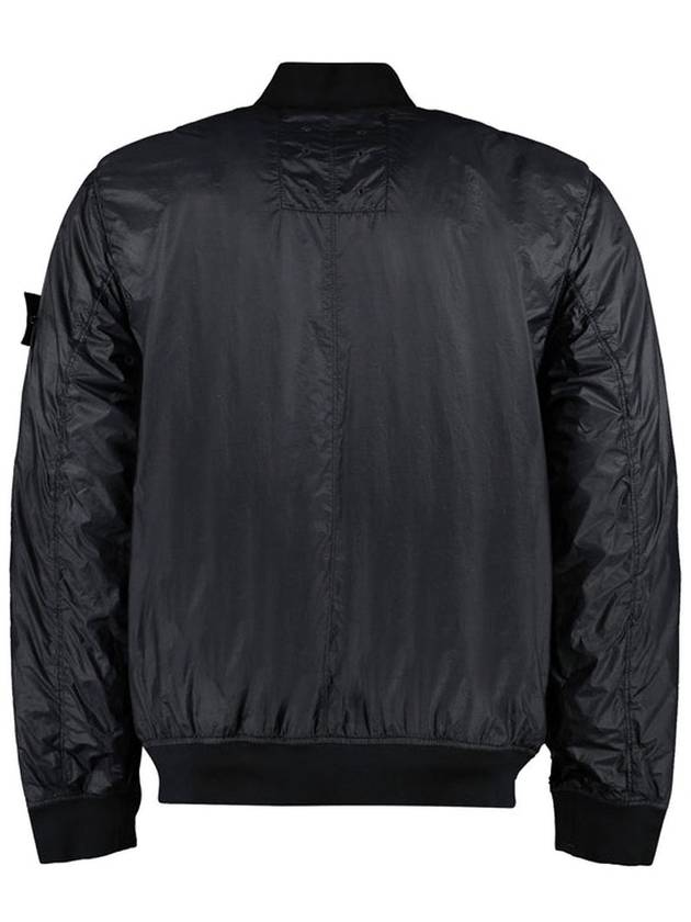 Logo Patch Bomber Jacket Black - STONE ISLAND - BALAAN 3