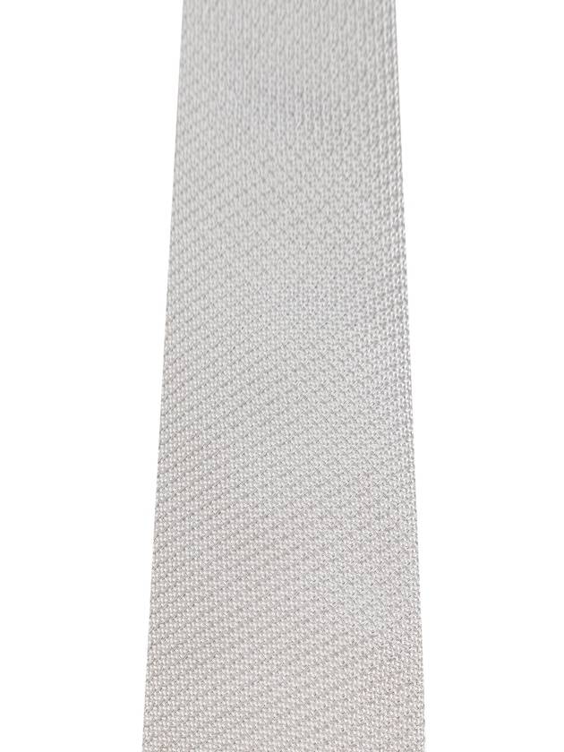 Moschino Silk Tie With Logo, Men's, Grey - MOSCHINO - BALAAN 3