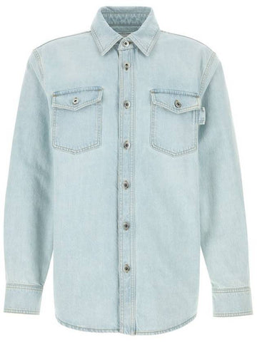 Extra Bleached Oversized Denim Long Sleeve Shirt Light Blue - BOTTEGA VENETA - BALAAN 1