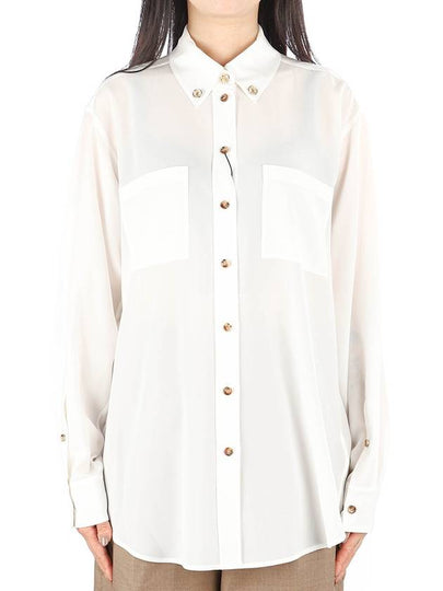 Silk Monogram Shirt White - BURBERRY - BALAAN 2