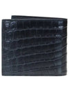 Crocodile Pattern Monogram Half Wallet Black Gold - SAINT LAURENT - BALAAN 5