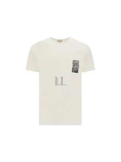 Men's Logo Print Short Sleeve T-Shirt White - ALEXANDER MCQUEEN - BALAAN 2