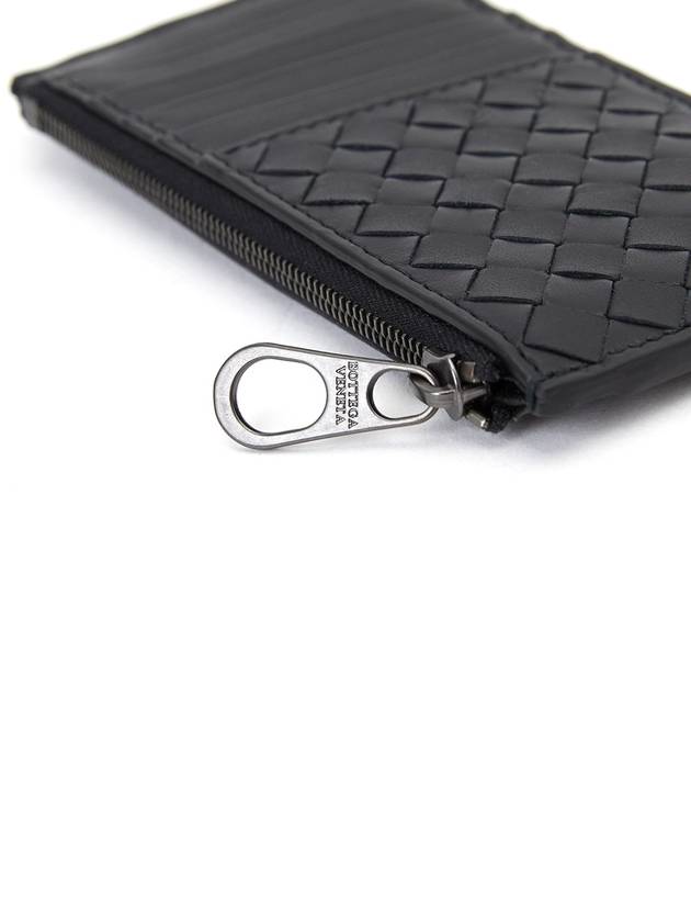 Intrecciato Zipper Card Wallet Black - BOTTEGA VENETA - BALAAN 8