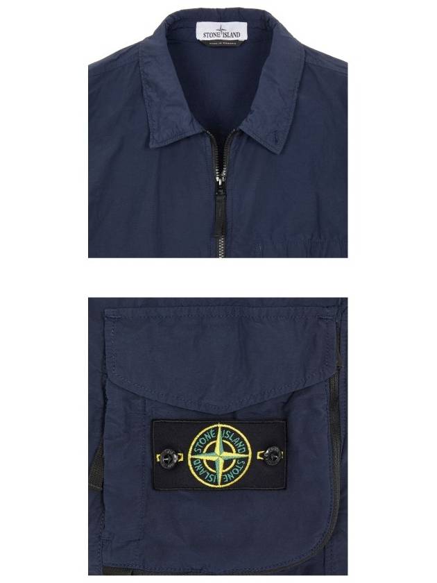 Men's Naslan Light Garment Dye Zip-up Jacket Navy - STONE ISLAND - BALAAN 6