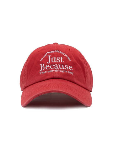 JUST BECAUSE WASHED BALL CAP RED - POLYGRAM - BALAAN 1