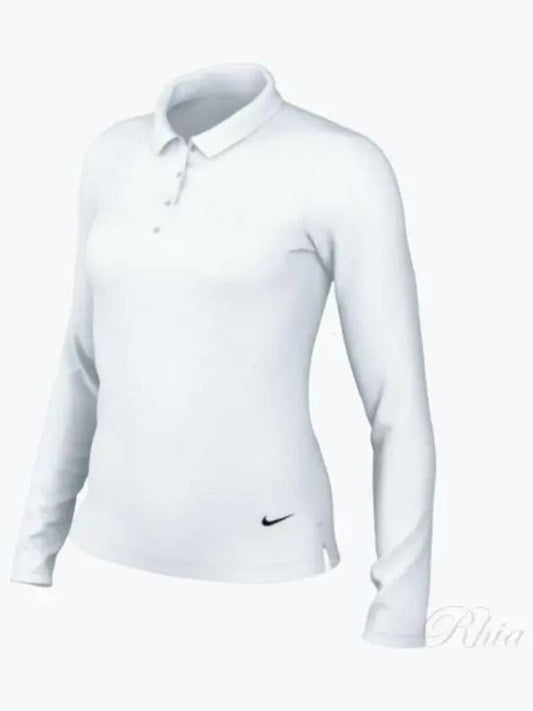 Women's Golf Dri Fit Victory Long Sleeve Polo Shirt White - NIKE - BALAAN 2