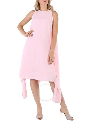 Burberry Pale Candy Pink Drape Detail Satin Crepe Shift Dress, Brand Size 4 (US Size 2) - BURBERRY - BALAAN 1