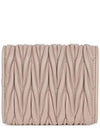 Matelasse Logo Nappa Leather Half Wallet Powder Pink - MIU MIU - BALAAN 3