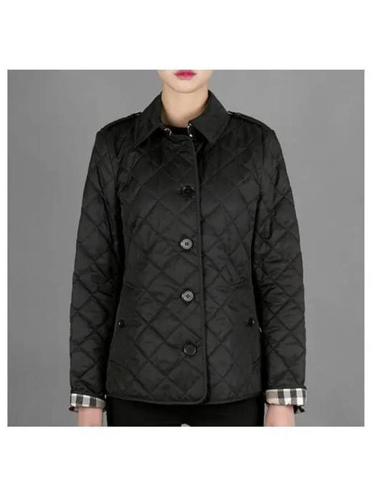 New Frankby Diamond Quilted Jacket Black - BURBERRY - BALAAN 2