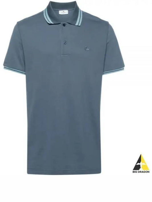 MRMD0007AC174 B0786 Pegaso logo embroidered striped short sleeve polo shirt - ETRO - BALAAN 1