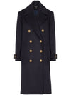 Breasted Oversized Fit Double Coat Blue - BALMAIN - BALAAN 2