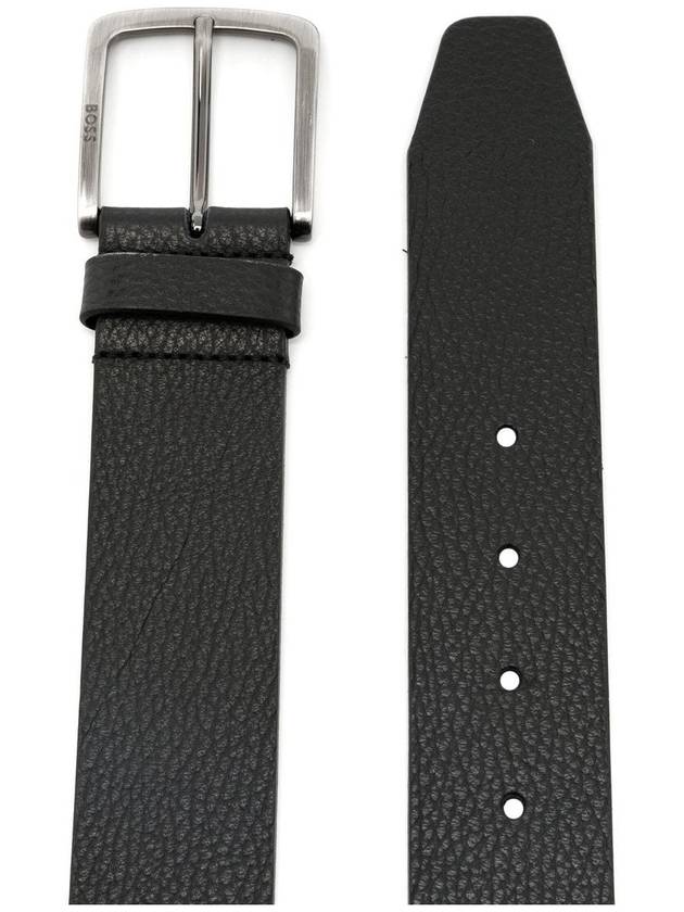 Men's Logo Calf Leather Belt Black - HUGO BOSS - BALAAN 3