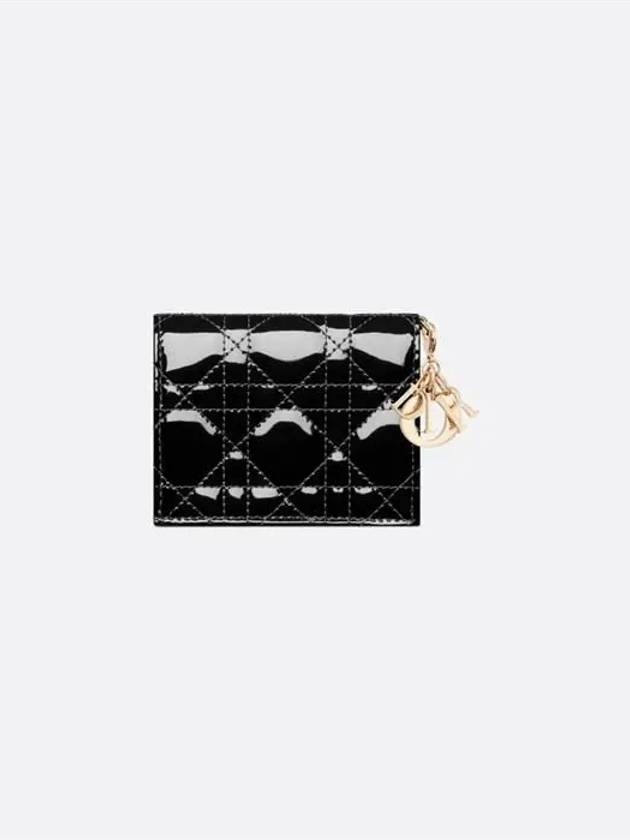 Lady Patent Cannage Calfskin Small Wallet Black - DIOR - BALAAN 2