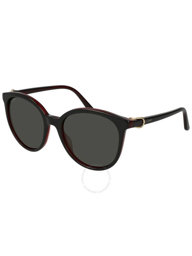 Eyewear C Deco Round Acetate Sunglasses Black - CARTIER - BALAAN 2