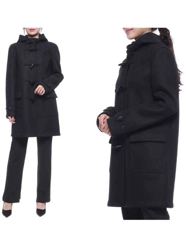 Wool Duffle Coat Black - SAINT LAURENT - BALAAN 3