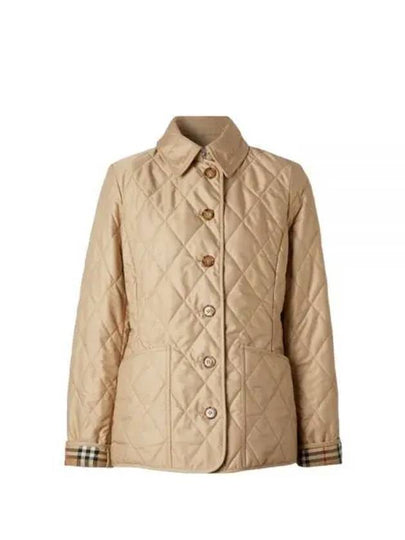 Diamond Quilted Thermoregulated Jacket New Chino Beige - BURBERRY - BALAAN 2