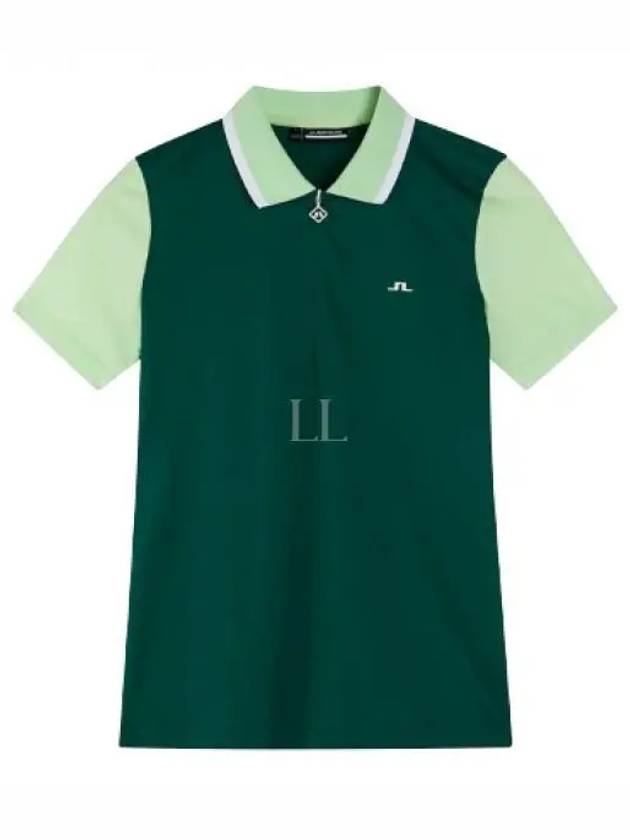 Women's Antonia Short Sleeve Polo Shirt Rain Forest - J.LINDEBERG - BALAAN 2