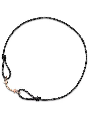 Smile Bracelet Rose Gold Black Cable 7400 RB - TIFFANY & CO. - BALAAN 1